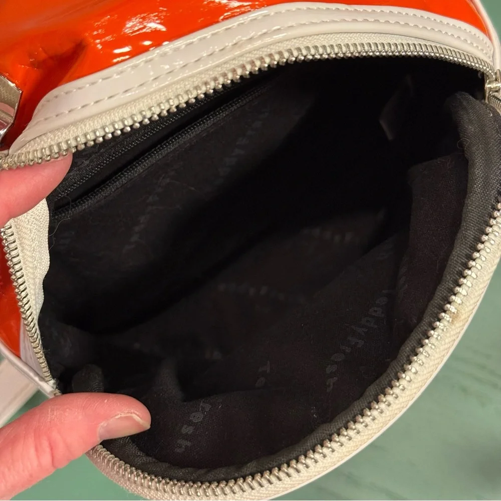 Teddy Fresh Glossy Orange and White Mini PVC Backpack